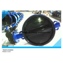 Casting Steel Manual Operated Rubber Lined Wafer Butterfly Valve